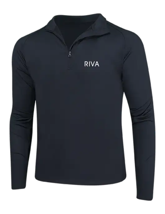 Black Sport Wick Stretch 1/4 Zip Pullover w/RIVA Logo