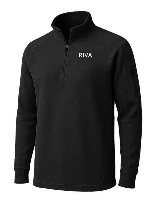 Black Tech Fleece 1/4 Zip Pullover w/RIVA Logo