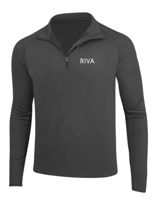 Charcoal Grey Sport Wick Stretch 1/4 Zip Pullover w/RIVA Logo
