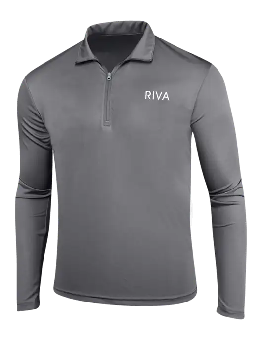 Medium Grey PosiCharge Competitor 1/4 Zip Pullover w/RIVA Logo
