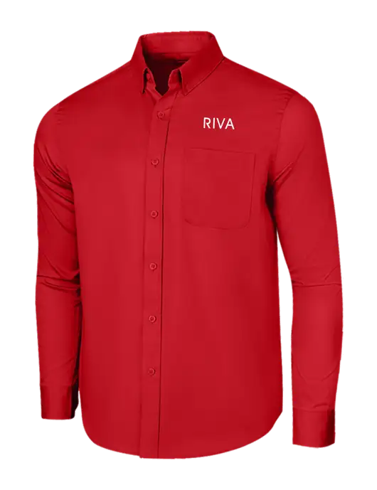 Long Sleeve Red Superpro React Twill Shirt w/RIVA Logo