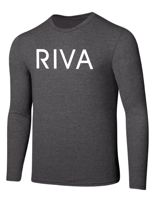 Seriously Soft Heathered Charcoal Long Sleeve T-Shirt w/RIVA Logo