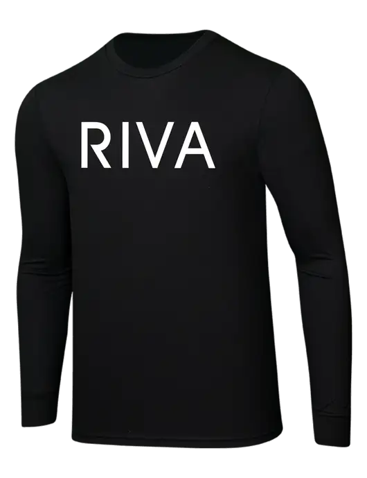 Simply Soft Long Sleeve Black 4.5 oz, Poly/Combed Ring Spun Cotton T-Shirt w/RIVA Logo