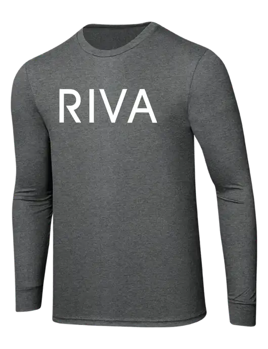 Simply Soft Long Sleeve Medium Grey Frost 4.5 oz, Poly/Combed Ring Spun Cotton T-Shirt w/RIVA Logo