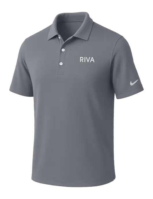 NIKE Medium Grey Dri-Fit Micro Pique Polo w/RIVA Logo