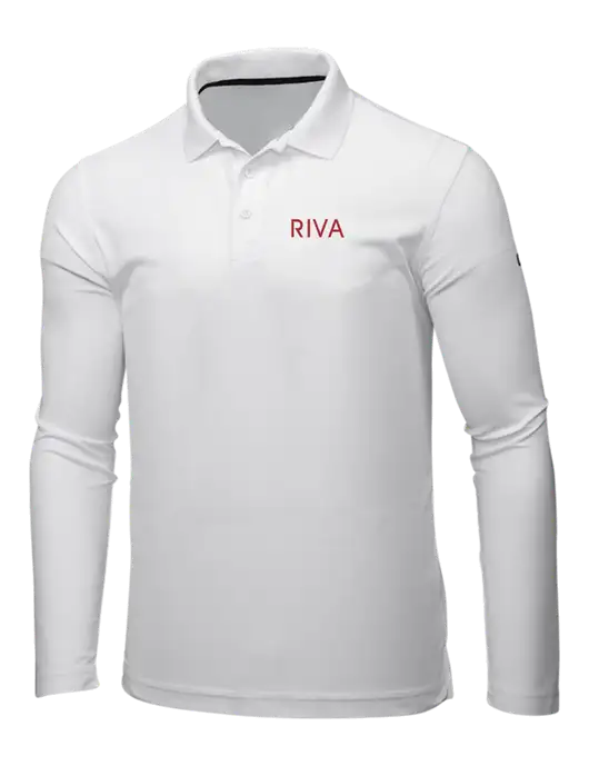OGIO Bright White Caliber 2.0 Long Sleeve Polo w/RIVA Logo