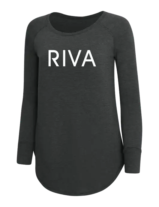 Womens Perfect Wide Collar Tunic Tri-Blend Black Frost 4.5 oz T-Shirt w/RIVA Logo