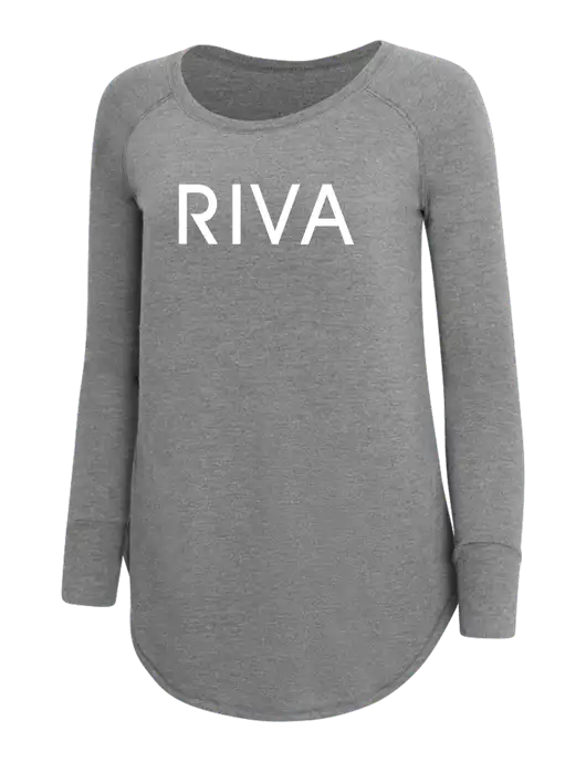 Womens Perfect Wide Collar Tunic Tri-Blend Grey Frost 4.5 oz T-Shirt w/RIVA Logo