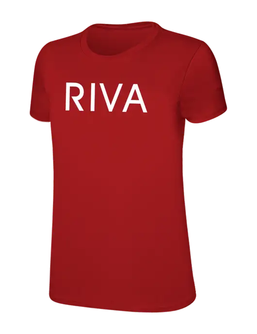 Womens Ring Spun Bright Red 4.5 oz T-Shirt w/RIVA Logo