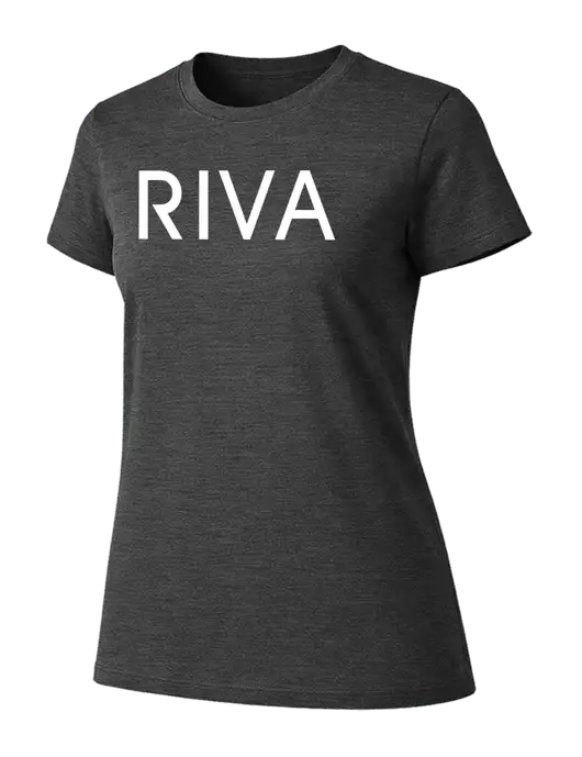 Womens Ring Spun Dark Heather Grey 4.5 oz T-Shirt w/RIVA Logo