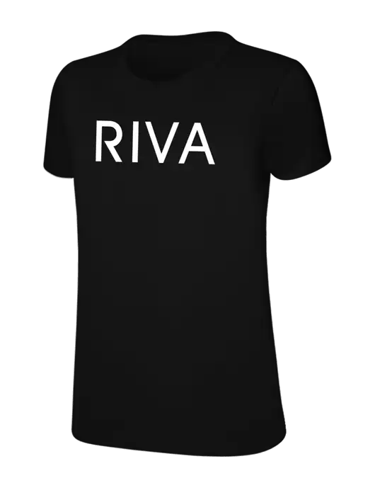 Womens Ring Spun Jet Black 4.5 oz T-Shirt w/RIVA Logo