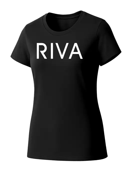 Womens Seriously Soft Black T-Shirt w/RIVA Logo