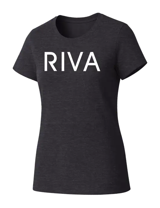 Womens Seriously Soft Heathered Charcoal T-Shirt w/RIVA Logo