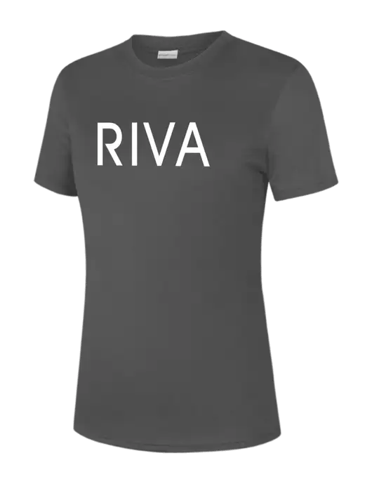  Womens Dark Grey PosiCharge Competitor Tee w/RIVA Logo