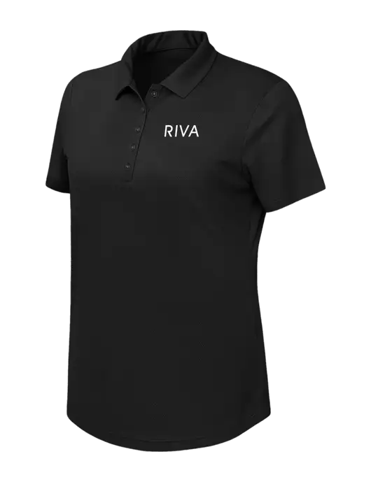 Callaway Womens Birdseye Black Polo w/RIVA Logo