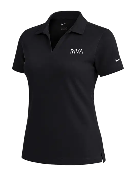 NIKE Black Womens Dri-Fit Micro Pique Polo w/RIVA Logo