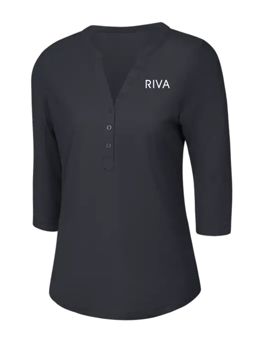 OGIO Charcoal Grey Jewel Henley w/RIVA Logo