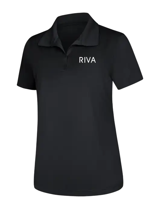 Womens Black Micropique Sport-Wick Polo w/RIVA Logo