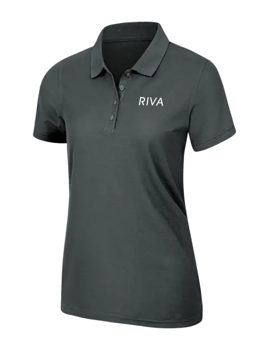 Dark Grey Womens Core Classic Pique Polo w/RIVA Logo