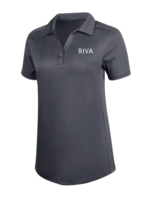 Womens Dark Grey Diamond Jacquard Polo w/RIVA Logo