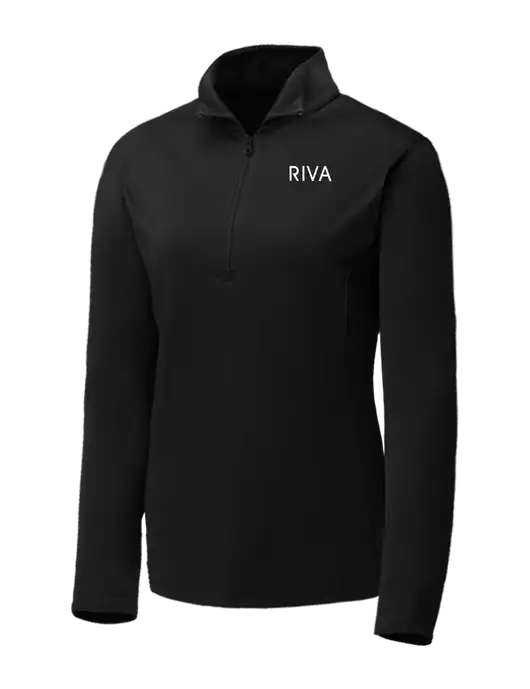 Black Womens Posicharge Competitor ¼ Zip Pullover w/RIVA Logo
