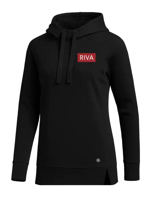 OGIO Black Womens Luuma Pullover Fleece Hoodie w/RIVA Logo