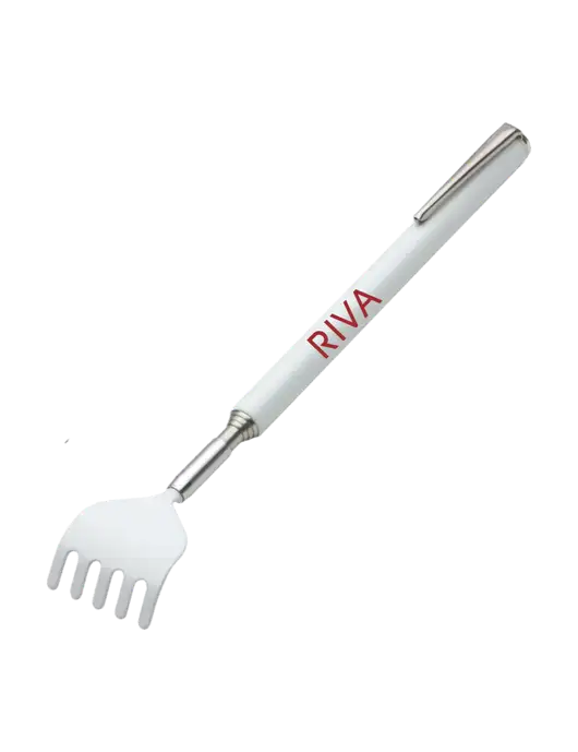 Telescopic White Back Scratcher w/RIVA Logo