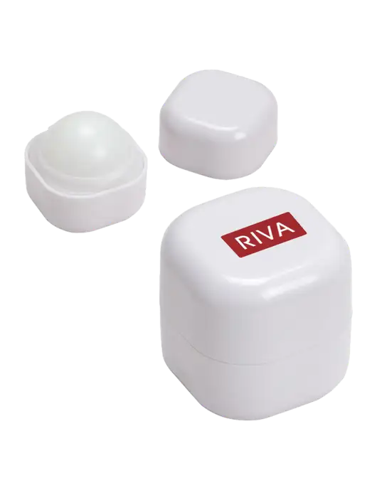 White Chap Cube Vanilla Lip Balm w/RIVA Logo