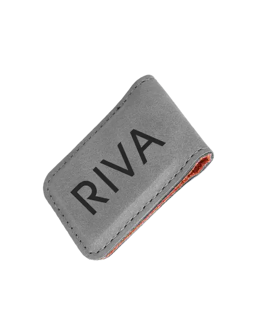 Gray Leatherette Money Clip w/RIVA Logo
