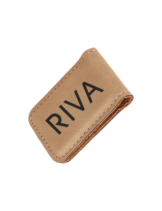 Tan Leatherette Money Clip w/RIVA Logo
