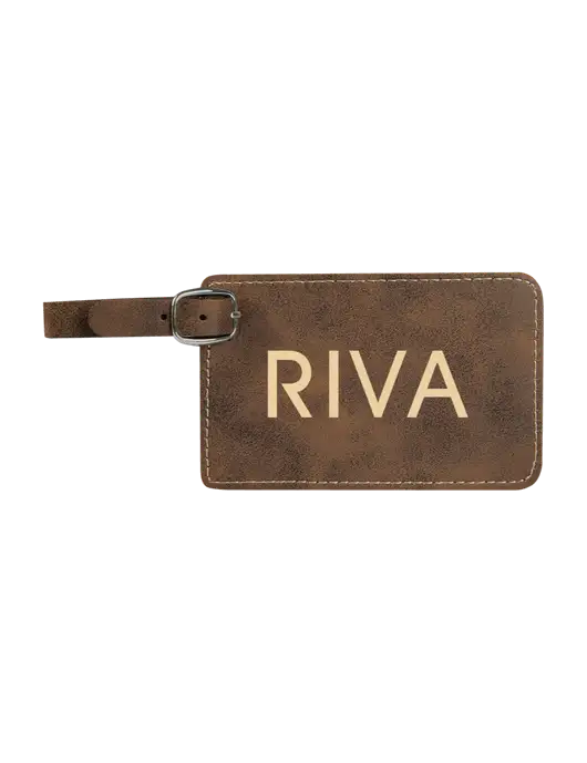 Rustic Leatherette Luggage Tag w/RIVA Logo
