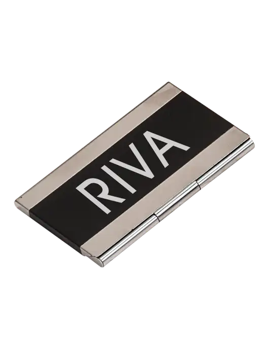 Black 3.75 x 2.5 Business Card Holder w/RIVA Logo