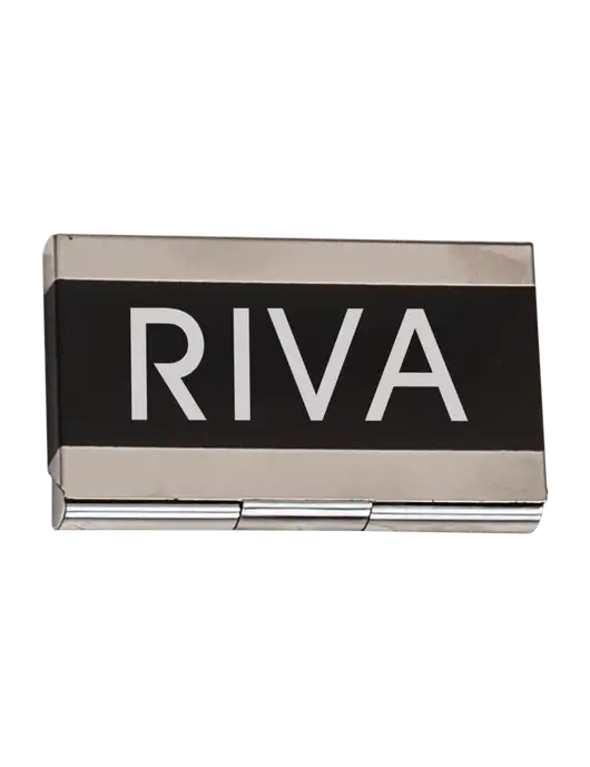 Black 3.75 x 2.5 Business Card Holder w/RIVA Logo