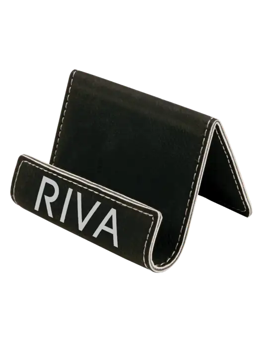 Black Leatherette Card & Phone Holder w/RIVA Logo