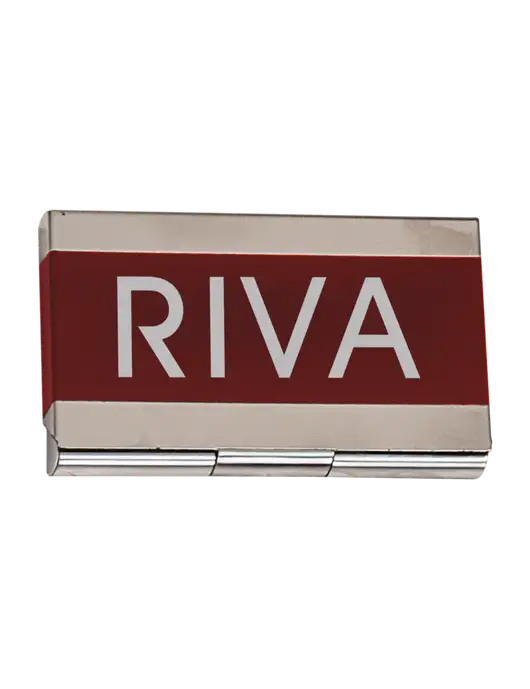 Red 3.75 x 2.5 Business Card Holder w/RIVA Logo
