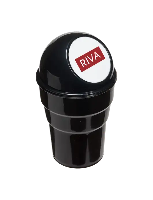 Black Car Cup Holder Trash Can w/RIVA Logo