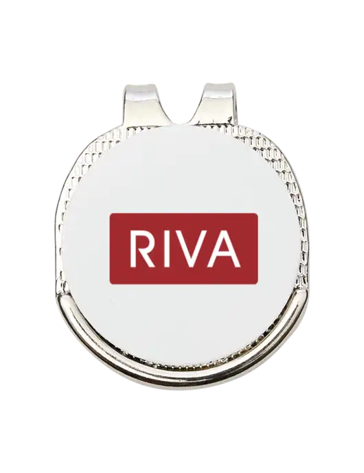 Antique Silver Hat Clip w/Golf Ball Marker w/RIVA Logo