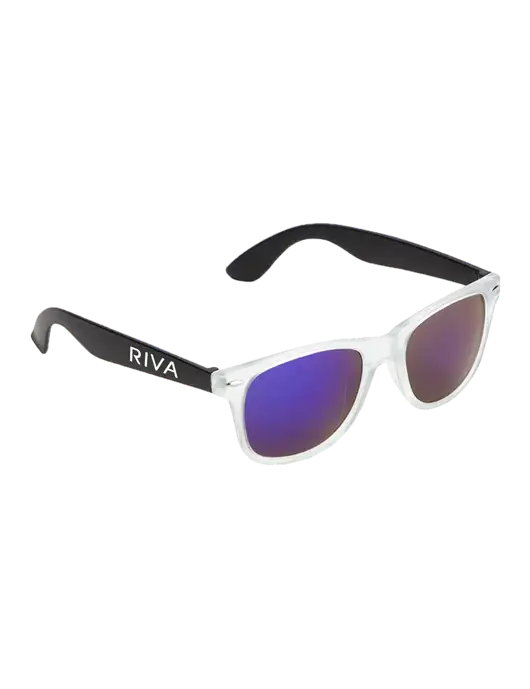 Key West Black Mirrored Sunglasses w/RIVA Logo