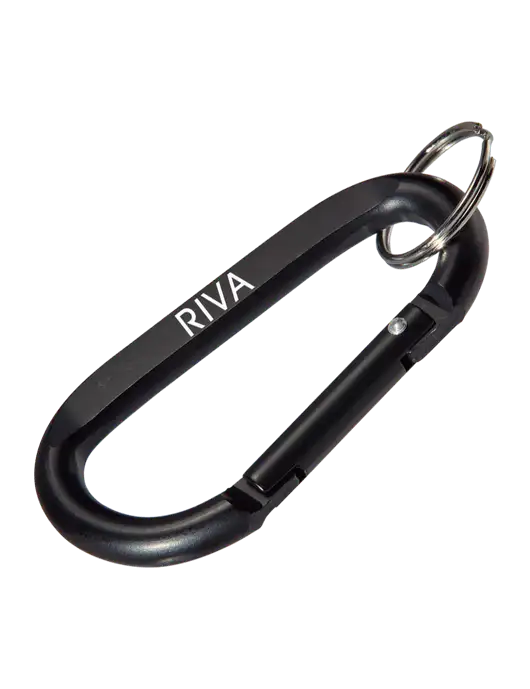 Black Carabiner & Key Ring w/RIVA Logo