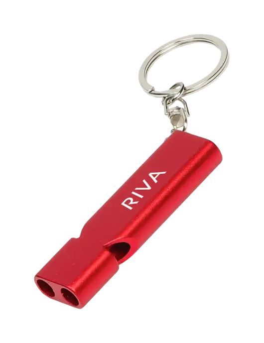 Quick Alert Red Safety Whistle w/RIVA Logo