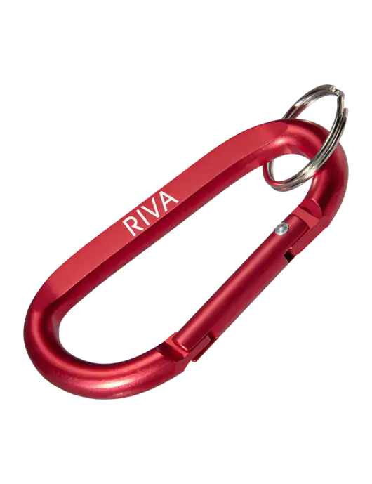 Red Carabiner & Key Ring w/RIVA Logo