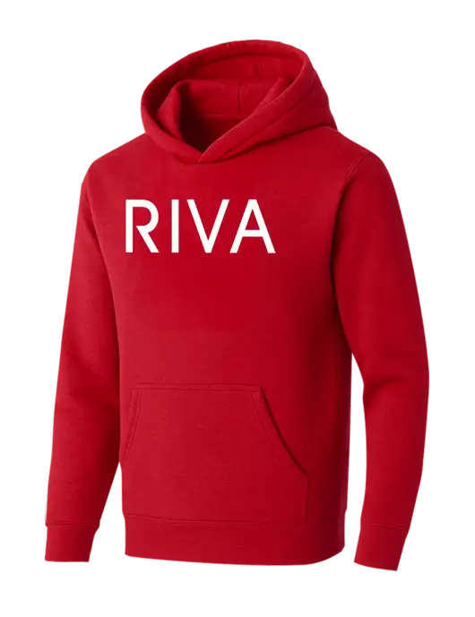 BELLA+CANVAS Red Sponge Fleece Pullover Hoodie w/RIVA Logo