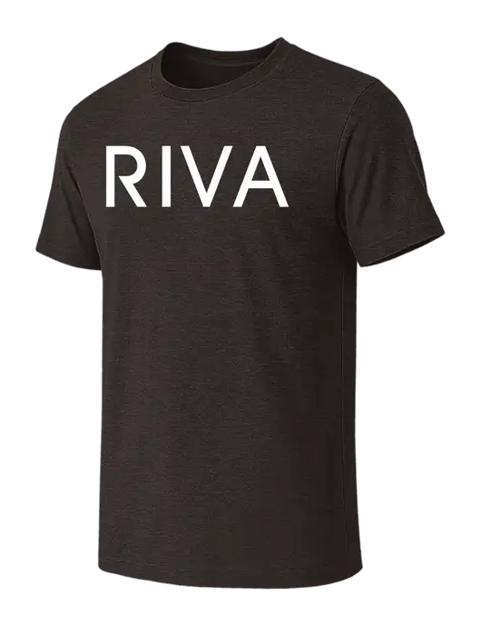 BELLA+CANVAS Dark Grey Heather CVC Short Sleeve Tee w/RIVA Logo