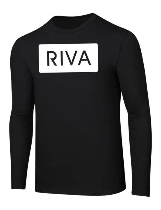 Ring Spun Jet Black 4.5 oz Long Sleeve T-Shirt w/RIVA Logo