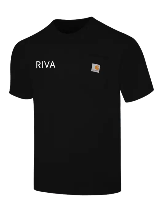 Carhartt Workwear Black Pocket Short Sleeve T-Shirt w/RIVA Logo