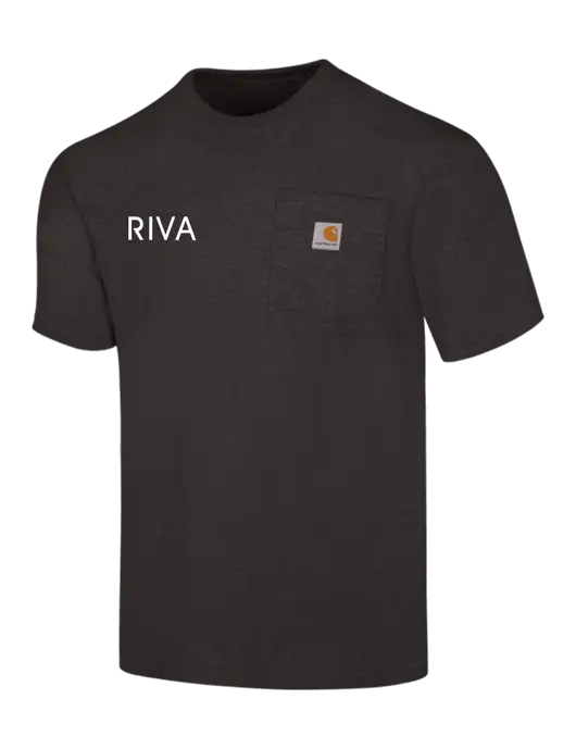 Carhartt Workwear Charcoal Heather Pocket Short Sleeve T-Shirt w/RIVA Logo