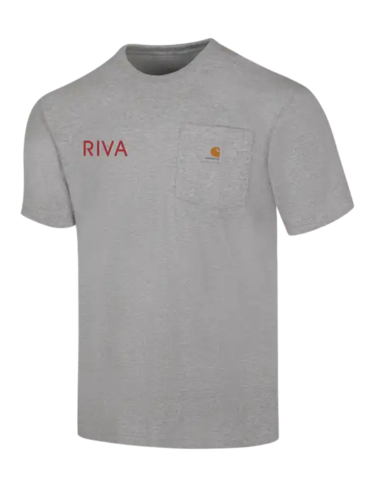 Carhartt Workwear Light Grey Heather Pocket Short Sleeve T-Shirt w/RIVA Logo