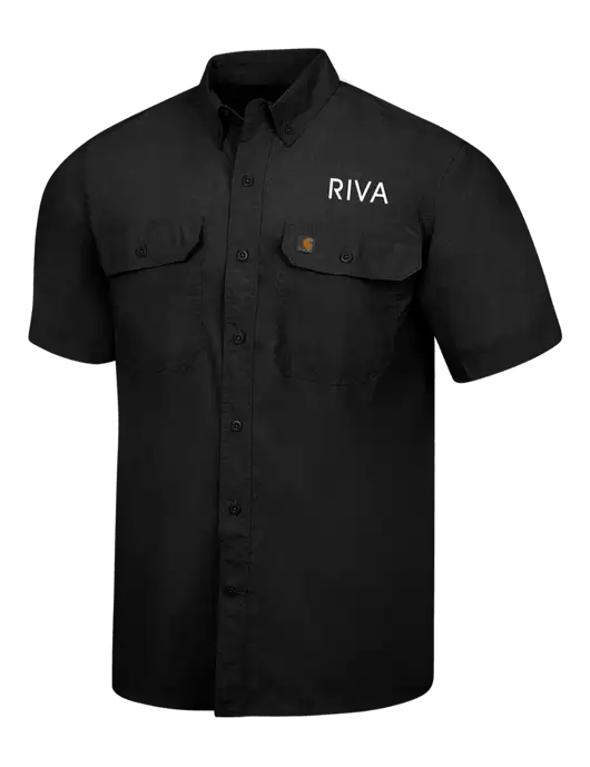 Carhartt Force Black Solid Short Sleeve Shirt w/RIVA Logo