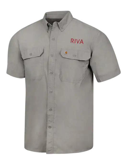 Carhartt Force Light Grey Solid Short Sleeve Shirt w/RIVA Logo